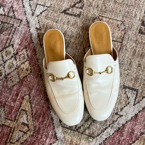 Gucci white princetown leather slippers. Great condition.